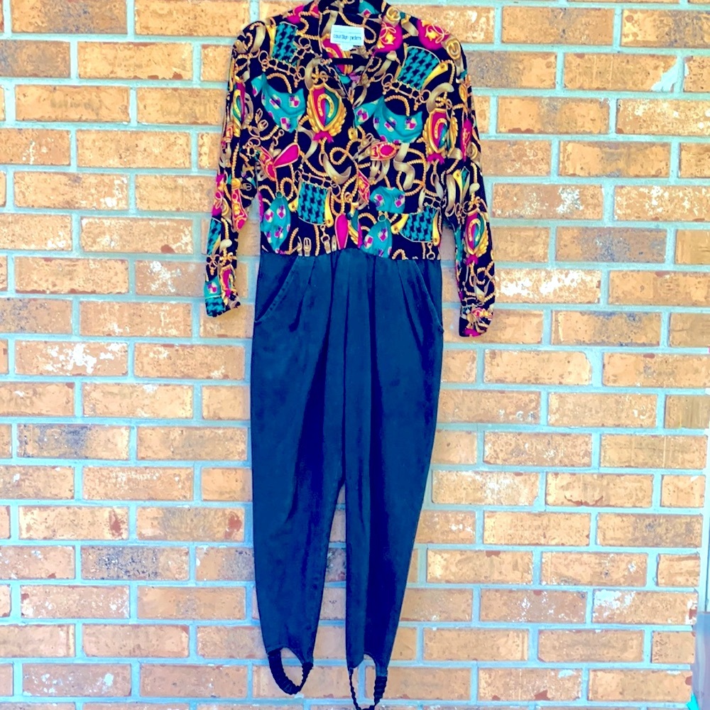 vintage jumpsuit with stirrups 80’s, 90’s one-piece pants romper great condition